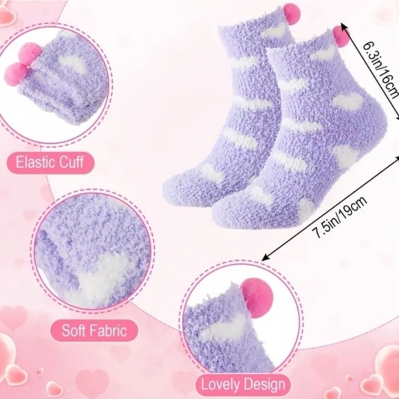 Colorful Fuzzy Socks with Pom Poms 1 & 2 Are Available - Picture 2 of 2